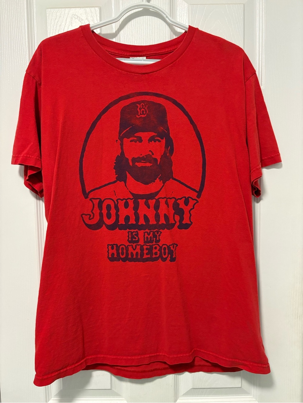 Fruit of the Loom Red Graphic 'Johnny Is My Homeboy' Tee - Men's Short Sleeve